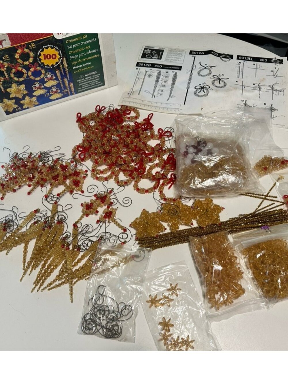 Vtg Beadery Craft Holiday Wreath Ornament  Angel  Christmas Instruction Craft